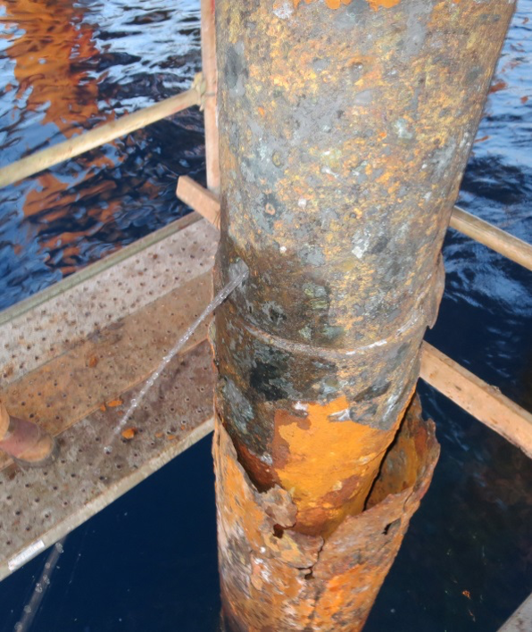 Conductor corroded away and now surface casing leaking