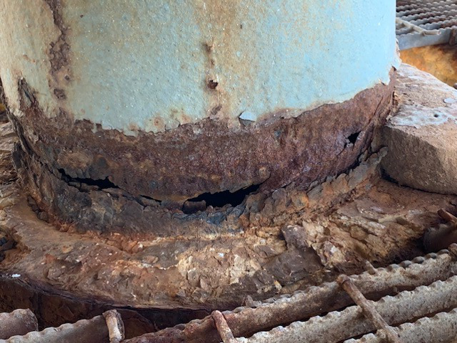 Well before collapse - due to poor quality grout Well before collapse - due to poor quality grout