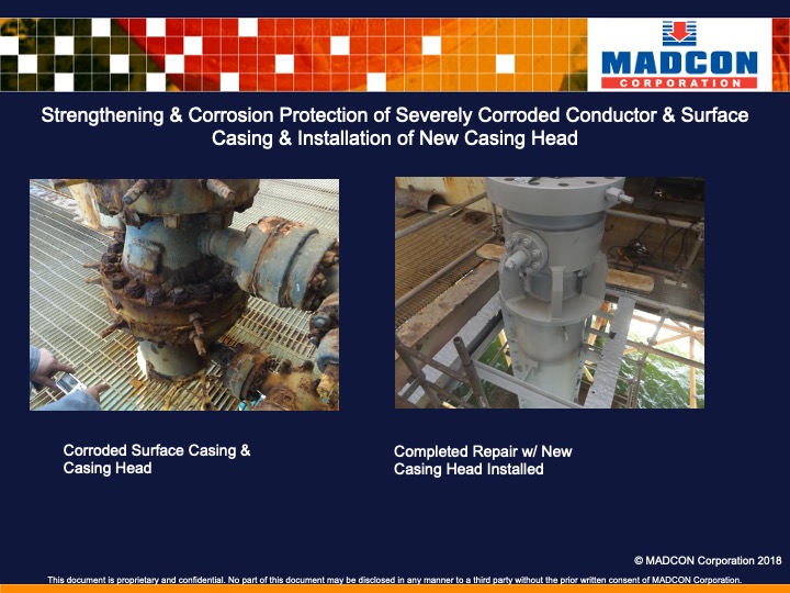 Strengthening & Corrosion Protection of Severely Corroded Conductor & Surface Casing & Installation of New Casing Head